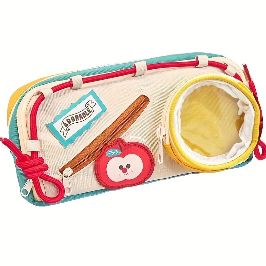 PLUSPOINT Cute Food Pencil Case 4 Layer with 3 Compartment Cute Aesthetic Pencil Case for Kids Large Capacity Pencil Pouch Multifunctional Pouch for School Kids Cute Quirky Stationary Gift
