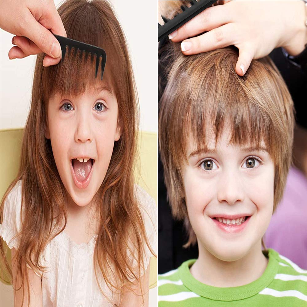 3 Stück Fantail Kämme – Breitzahn Kämme Mit Doppelzinken Für Entwirren, Für Erwachsene & Kinder, Schwarz
