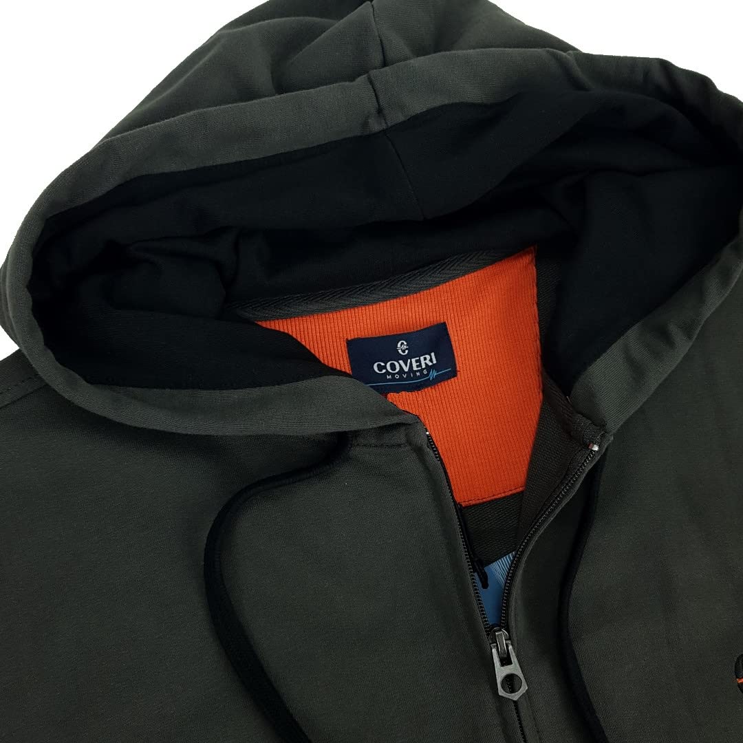 Coveri Tuta Uomo Completa da ginnastica Cotone Garzato con cappuccio zip M L XL XXL 3XL