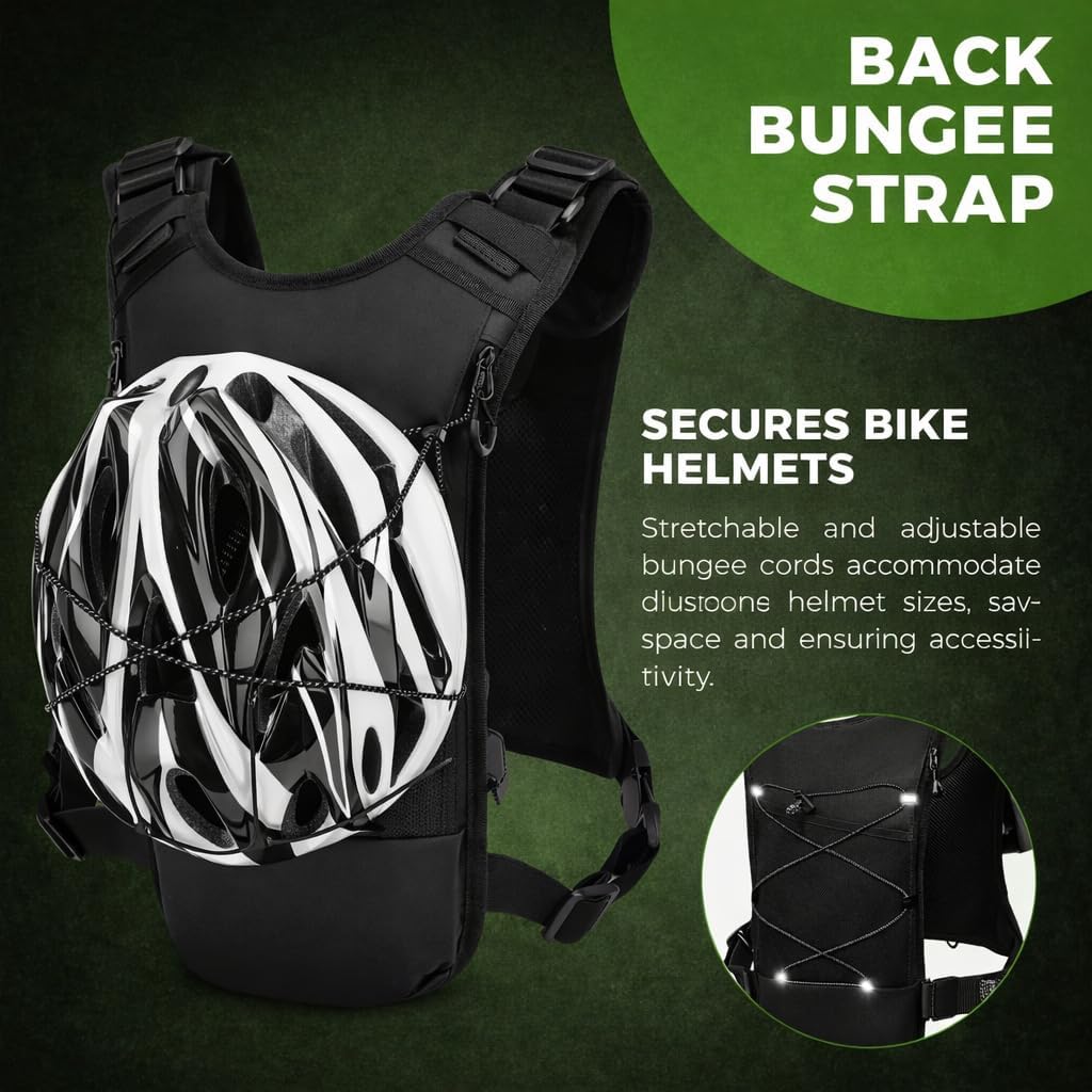 Hydration Chest Pack with 2L Water Bladder – Lightweight Running Vest Backpack for Men & Women, No Bounce Chest Rig for Running, Cycling, Hiking, Marathon Training