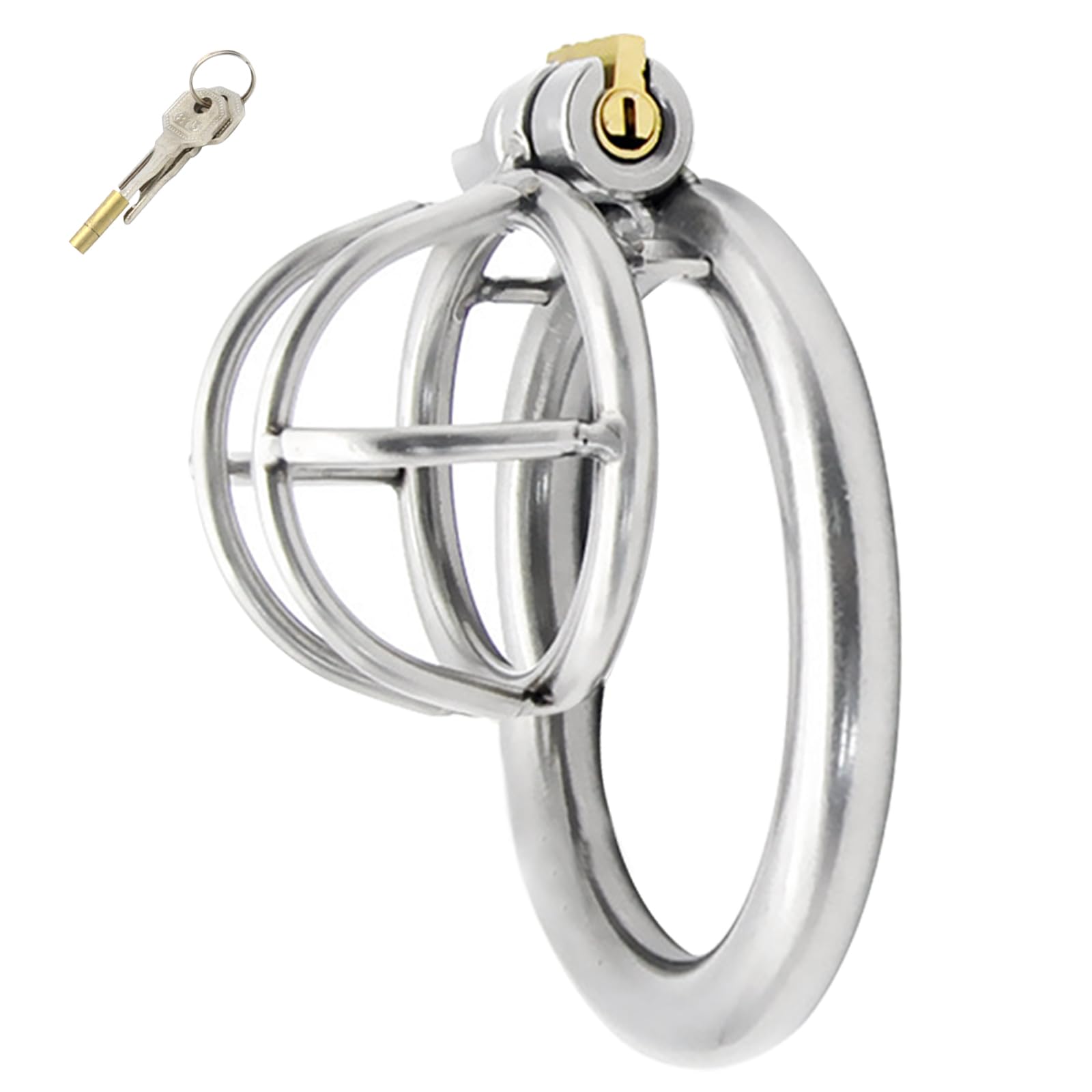 Gabbia Castità Cock Cage in Metallo, Gabbietta di Castità per Uomini, Piccola Gabbia di Castità Bondage Fetish Sex Toys Schiavo Giocattolo Sessuale (55mm)