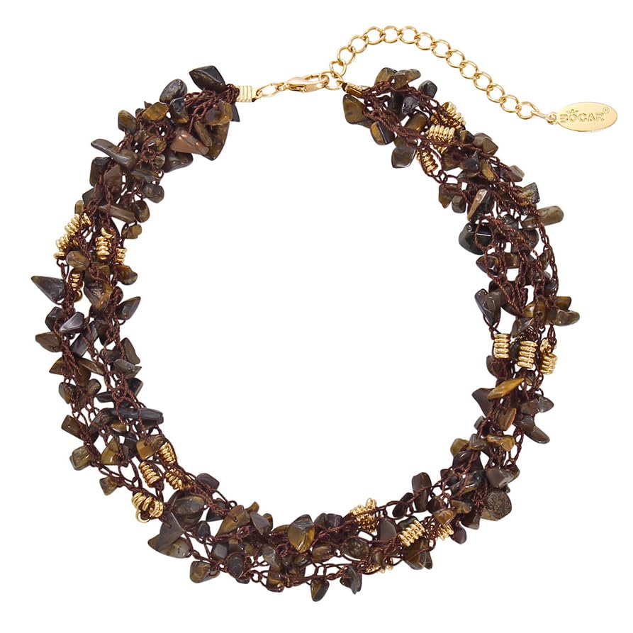 Bocar 5-Strand Beaded Statement Necklace For Women - Multi Layer Collar Necklace, Gift Ready (NK-10694)