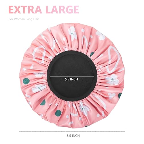 Miniatura 2 de Aquior Gorro de ducha extra grande de triple capa con función de cabello seco para mujeres, paño de microfibra de rizo sedoso, 100% impermeable,