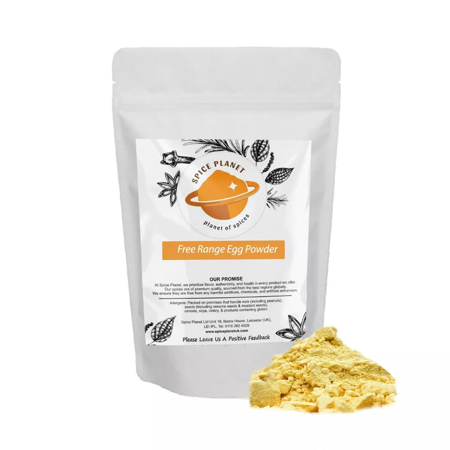 Free Range Egg Powder Premium Quality by Spice Planet Free UK P&P 25g-1.9kg (25g)
