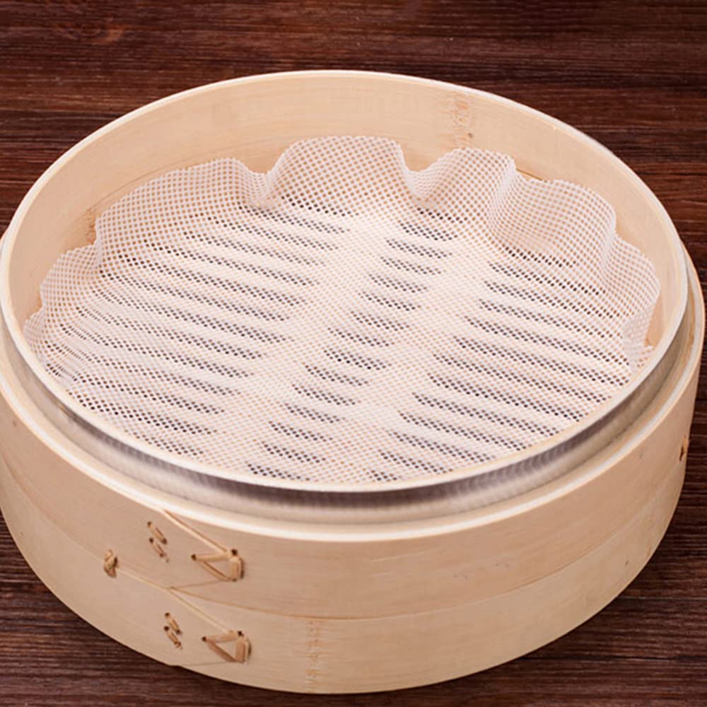 5Pcs Silicone Steamer Mat Pad, 16-25cm Reusable Non-Stick Steamer Liners Dim Sum Mesh for Steaming Basket Cooking, Vegetables, Rice - Image 3