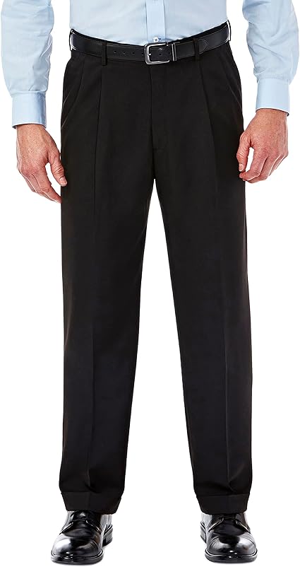 Haggar Heren Premium Comfort Classic Fit Taillebroek Uitbreidbare Taillebroek Klassieke Broek, Medium kaki, 44W / 32L Haggar Heren Premium Comfort Classic Fit Taillebroek Uitbreidbare Taillebroek Klassieke Broek, Medium kaki, 44W / 32L