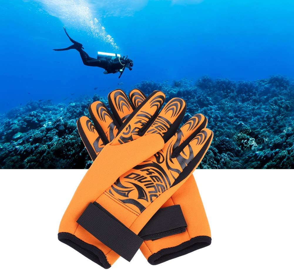 Alomejor Diving Gloves,Keep Warm Non Skid Wetsuit Gloves 2mm Thickness for Adults Snorkeling Cold Water Sports Diving Activities