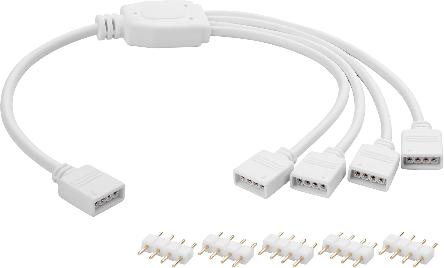 YAODHAOD 12 V 4-biegunowy RGB 5 V 3-biegunowy ARGB kabel rozdzielający i przedłużacz (1-do-4, RGB)