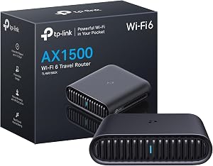 TP-Link Roam 6 AX1500 Dual-Band WiFi 6 Portable Travel Router (TL-WR1502X), Pocket-Sized, USB-C Powered, OpenVPN/WireGuard, USB Tethering, Gigabit Ports, Multi-Mode, Hotel/Cruise/Travel Ready