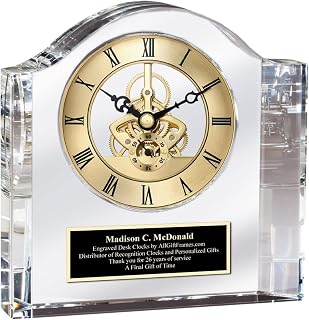 AllGiftFrames Engraved Black Plaque Mounted on Crystal Arch Shape Monument Sculpture Office Home Decor Retirement Gift Graduation Employee boss Farewell Coworker Wedding Anniversary