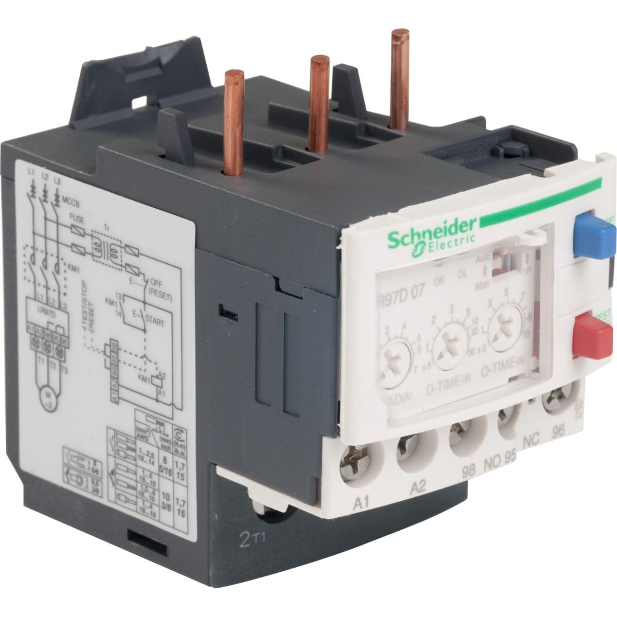 Schneider Electric TeSyS LR Überlastrelais, / 1.2A, 7 A 55 W 1 Schließer/1 Öffner / 7A 3P, 64.5 mm x 45mm