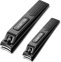 GOBETTER Nail Clippers Manicure Set - Sharp Stainless Steel Fingernail & Toenail Clippers with Portable Metal Case, Black