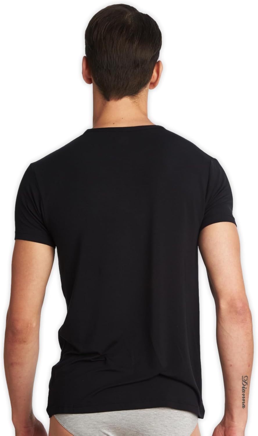 SilkCut Men’s V Neck Undershirts, 3 Pack Premium Micro Modal T-Shirts, Ultra Soft Moisture Wicking Undershirt