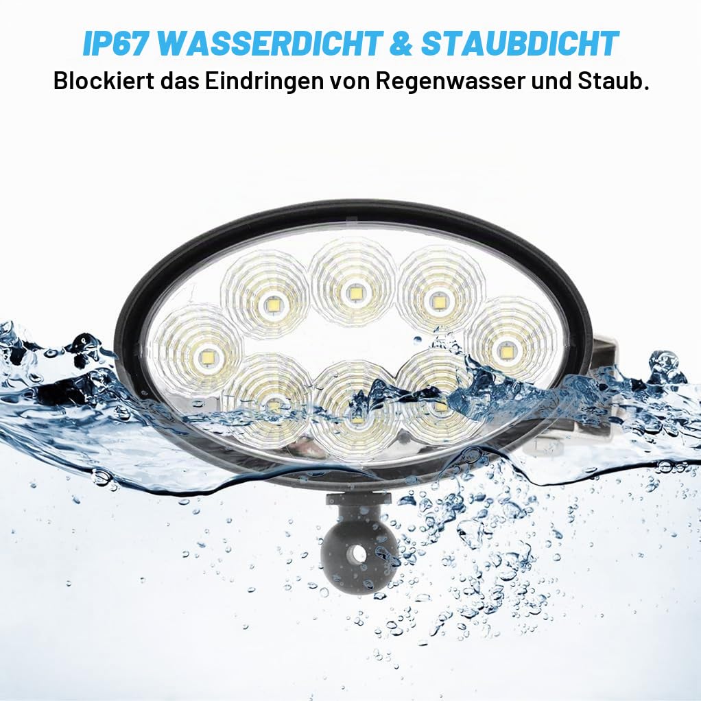 ooma Arbeitsscheinwerfer Ovale LED 40W 12V 24V Kompatibel mit John Deere Traktor Zusatzscheinwerfer für Trecker Bagger SUV UTV ATV