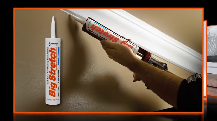 Image of Sashco 10002 10.5oz Big Stretch Acrylic Latex High Performance Caulking Sealant, 10.5 oz Cartridge, Almond