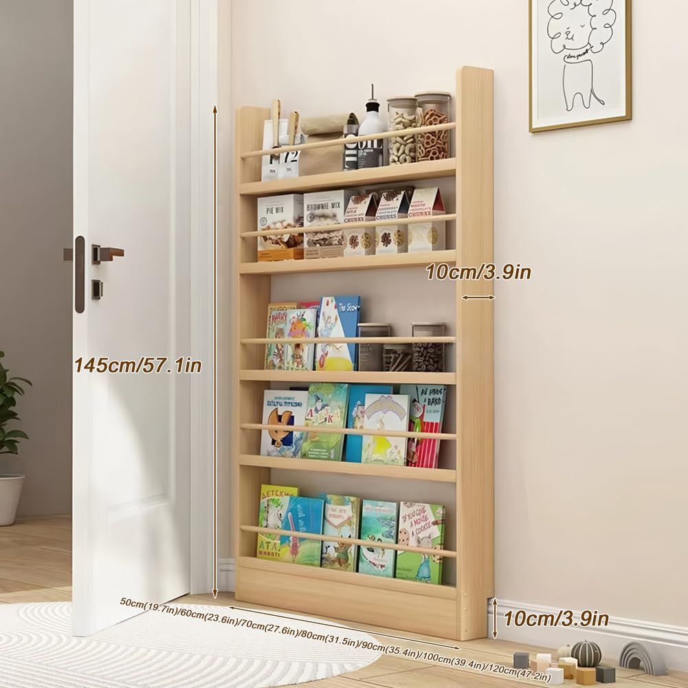 Schrank hinter der Tür – platzsparende Aufbewahrungslösung für schmale Bereiche, ideal zum Organisieren von Spielzeug und Büchern