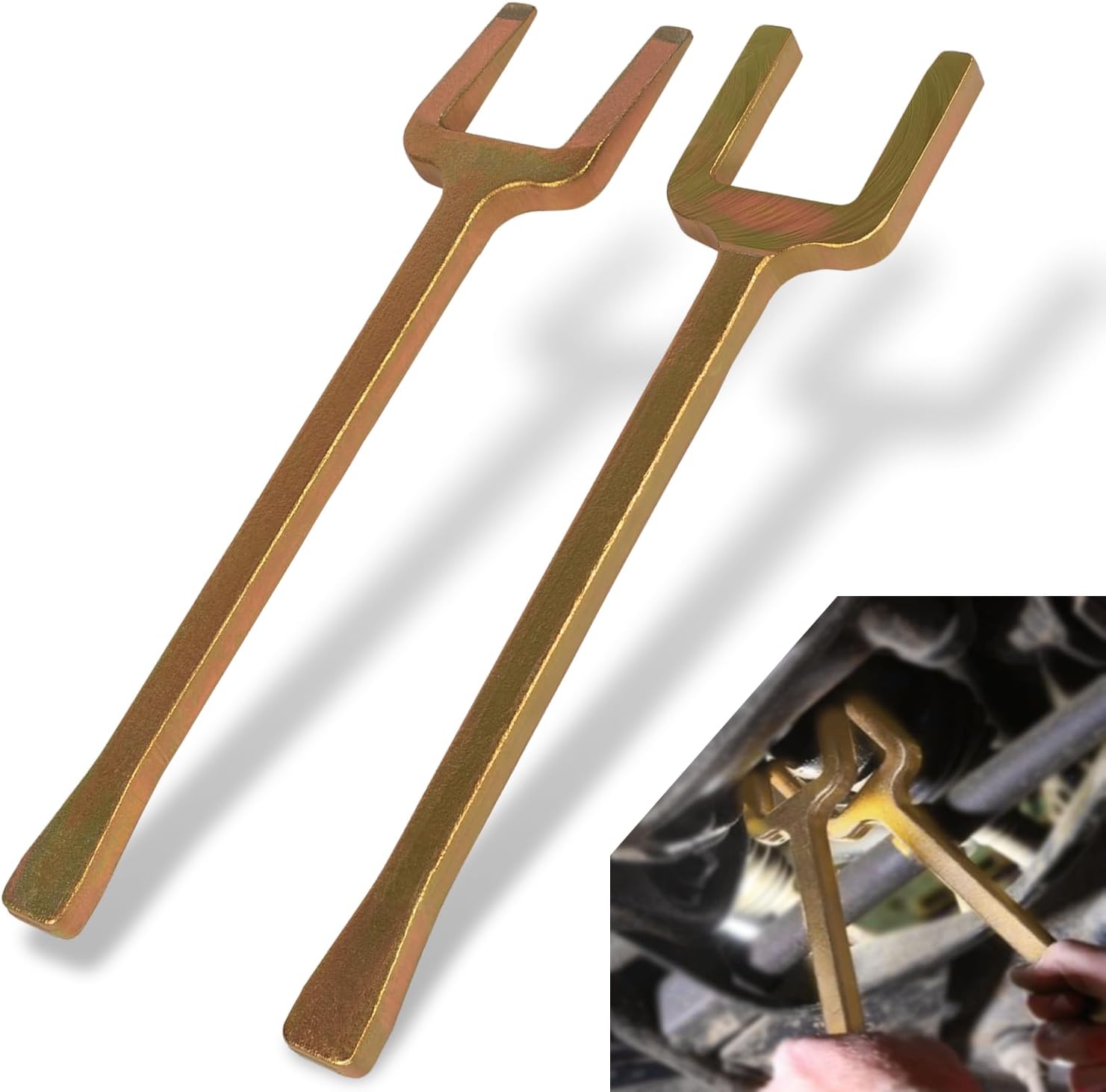 LAIKOU 2PCs 12020 Axle Popper Kit Inner CV Axle Removal Tool Set Fork & Shim Hand Tools Namely Wrenches for Remove Most Front Wheel Drive (FWD) Vehicles’ Half-Shaft Drive Axles & Fix Damaged CV Joint