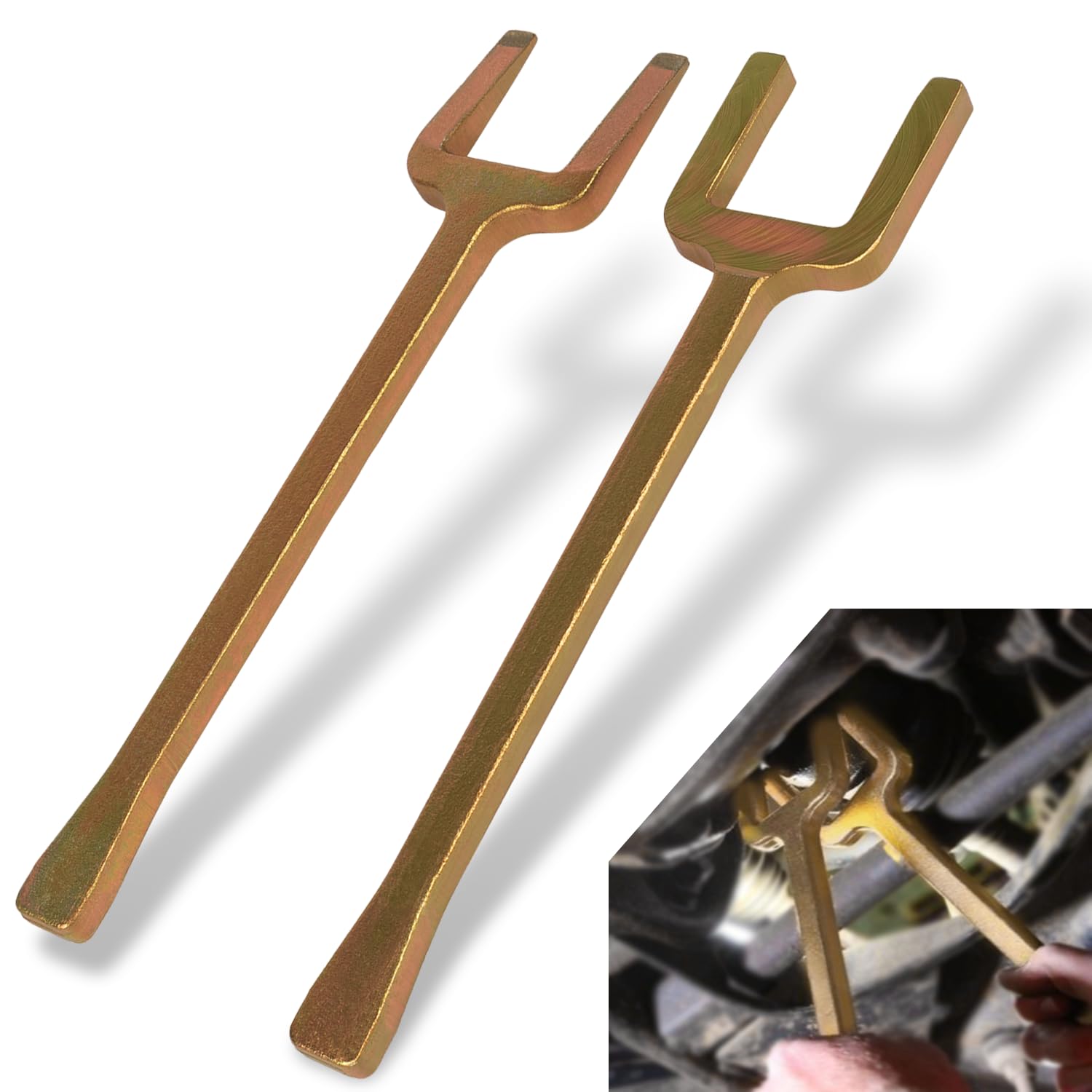 LAIKOU 2PCs 12020 Axle Popper Kit Inner CV Axle Removal Tool Set Fork & Shim Hand Tools Namely Wrenches for Remove Most Front Wheel Drive (FWD) Vehicles’ Half-Shaft Drive Axles & Fix Damaged CV Joint