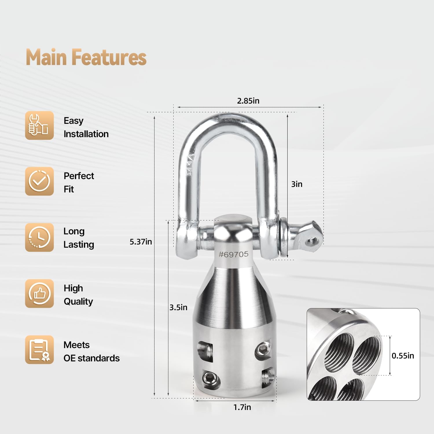 69705 Penguin Puller Jr. Wire Pulling Attachment, Electrical Cable Pulling Tool, 4000 LBS Max Pull Force, Fits 2/0 to 4/0 Copper or Aluminum Wire & Cable
