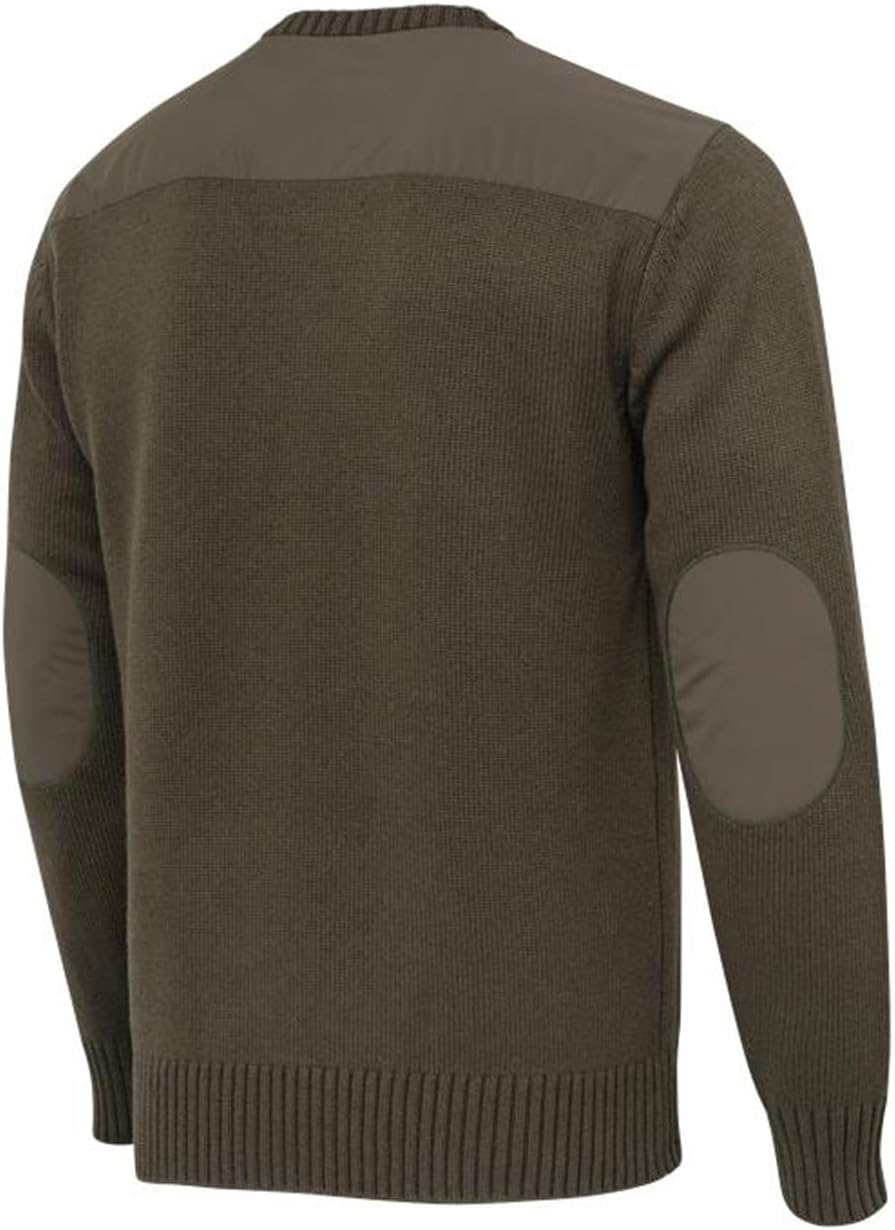 Beretta Men's Wilton Tech Wool Blend Crewneck Hunting Shooting Sweater with Nylon Shoulder and Elbow Inserts