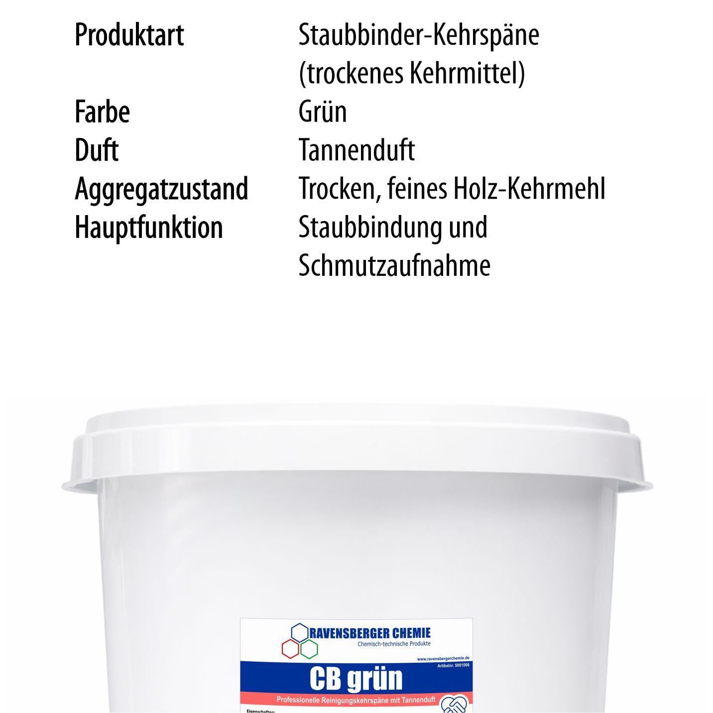 CB Grün - Industriekehrspäne Tannenduft 25 kg – staubbindende Kehrspäne für Werkstatt, Lager, Industriehallen & Garagen – bindet Staub, Schmutz & Feuchtigkeit