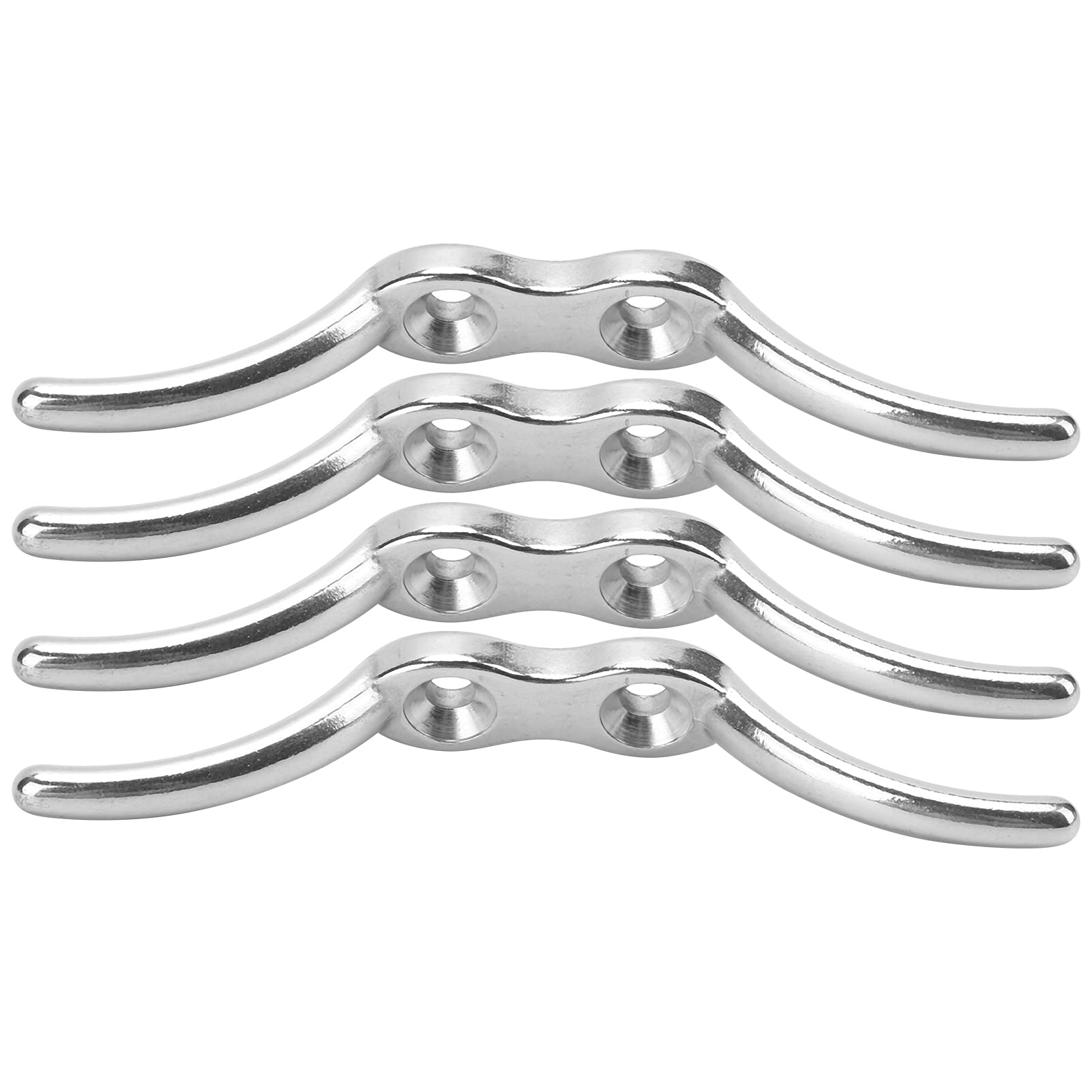 Yuecoom Rope Cleat Hook,Metal Flagpole Rope Cleats,Boat Rope Cleats Hook,4in Rope Cleats with Screw for Fixing Flagpoles, Boats, Sunshades