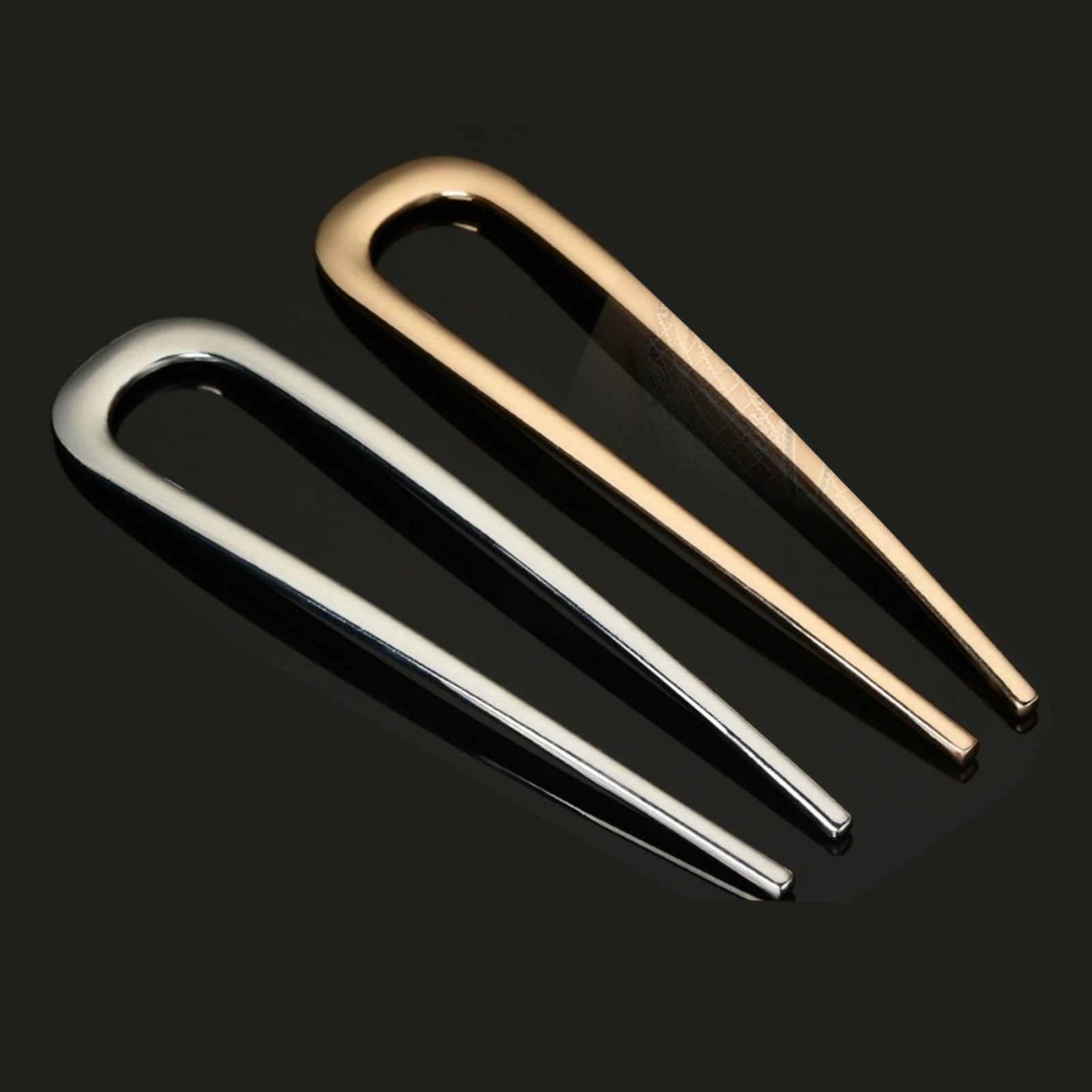 Large Metal French Hair Pin for Women - Ideal for Buns & French Twist, Elegant Hair Accessories for Women and Girls, Comfortable Fit - Gold & Sliver