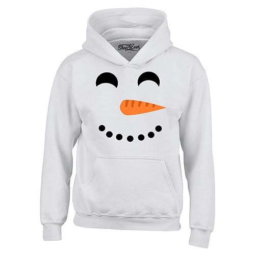 shop4ever Happy Snowman Face Christmas Costume Funny Holiday Xmas Hoodie