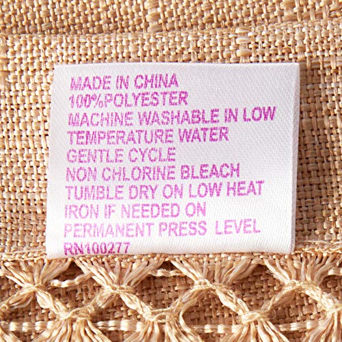 Hem Stitch Embroidered Vintage Design Tablecloth Oatmeal 68" by 140" Oblong/Rectangle - Thumbnail 4