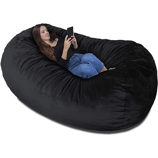 Charlie & Finn DER GRÖSSTE SITZSACK EUROPAS! - Premium Sitzsack XXL - Riesen-Sitzsack mit Memory-Foam Füllung - 1500 l - Elegant Schwarz