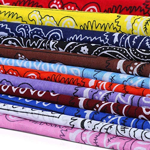 Bandana Kopftuch ,6 Farben 100% Baumwolle Neckerchief Paisley Muster,6er Halstuch Biker Nikki Tuch Haar Schal Vierecktuch für Damen und Herren