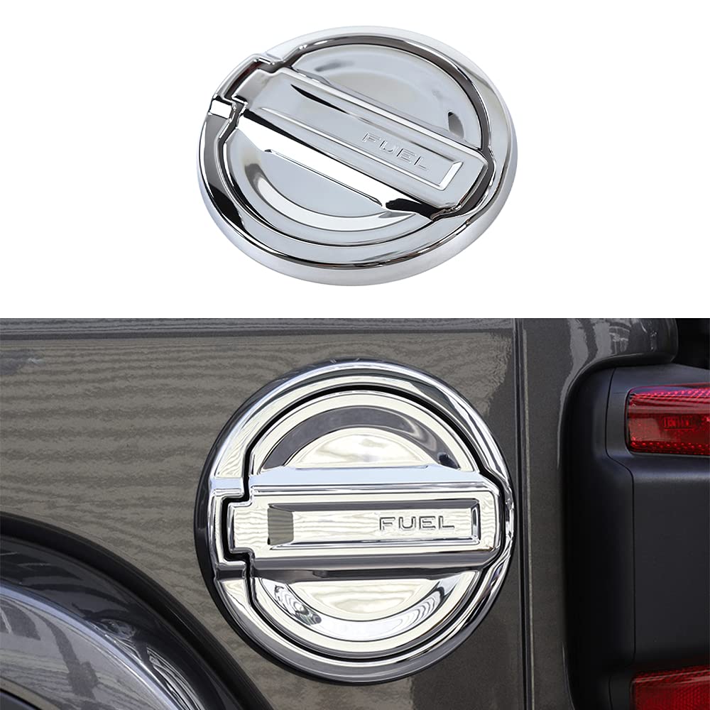 JUNLELI Fuel Filler Tank Cap Decorative Cover Trim for Jeep Wrangler JL 2018 2019 2020 2021 Unlimited 2/4-Doors ABS Chrome Car Exterior Accessories