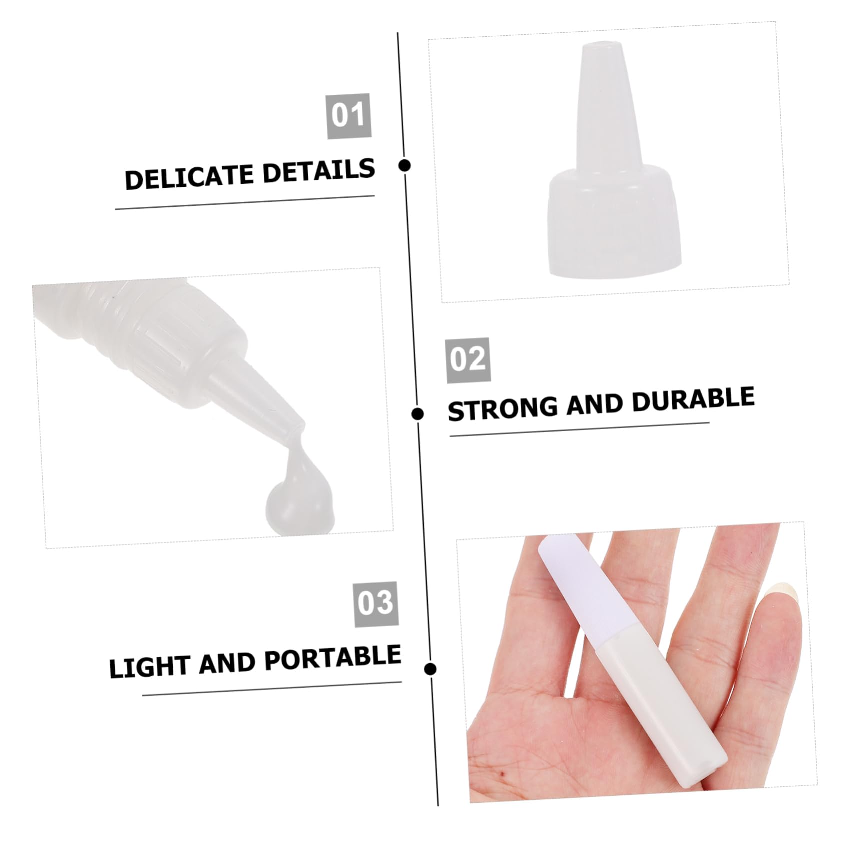 TEHAUX Pegamento Líquido Multifunción Para Manualidades 6ml Botella, Set De 50 Unidades, Color Transparente, Adecuado Para Modelos y Proyectos Diy Casa