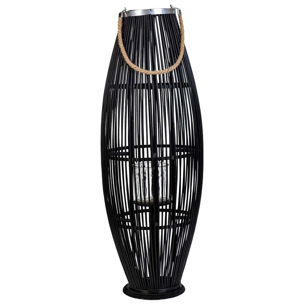 WANDERLUST DECO Farol portavelas de bambú Marrón 34x34x95