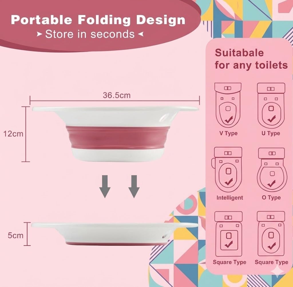 PERPART Sitz Bath Toilet Seat with Flusher | Folding Sitz Bath Tub for Pregnant Women | Postpartum Care, Hemorrhoids Recovery, Vaginal | Anal Inflammation Treatment - Portable Perineal Soaking Basin 4