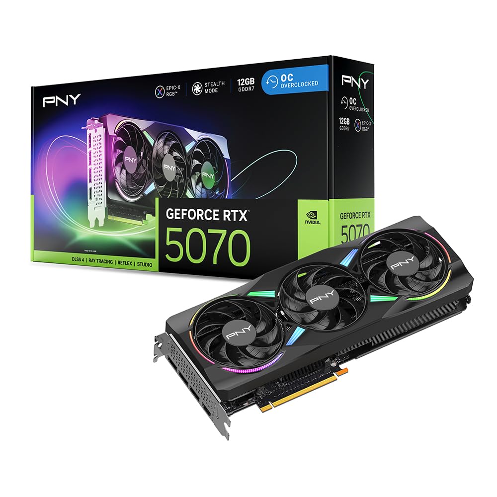 PNY GeForce RTX™ 5070 12GB ARGB OC Triple Fan Graphics Card DLSS 4