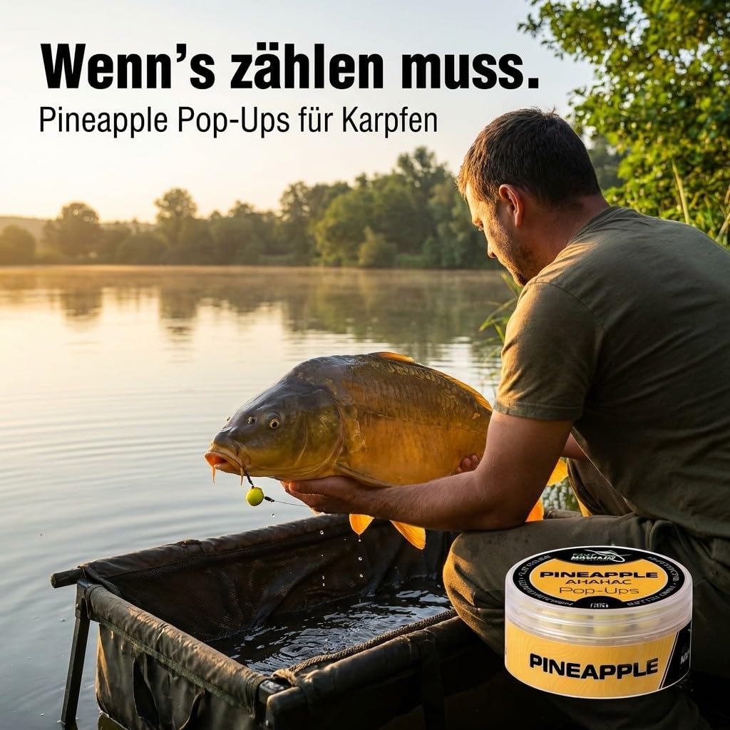 Generisch Pop-Ups Karpfen boilies Pineapple 12mm – Method Feeder Boilies, Angeln zubehör, 30g dose