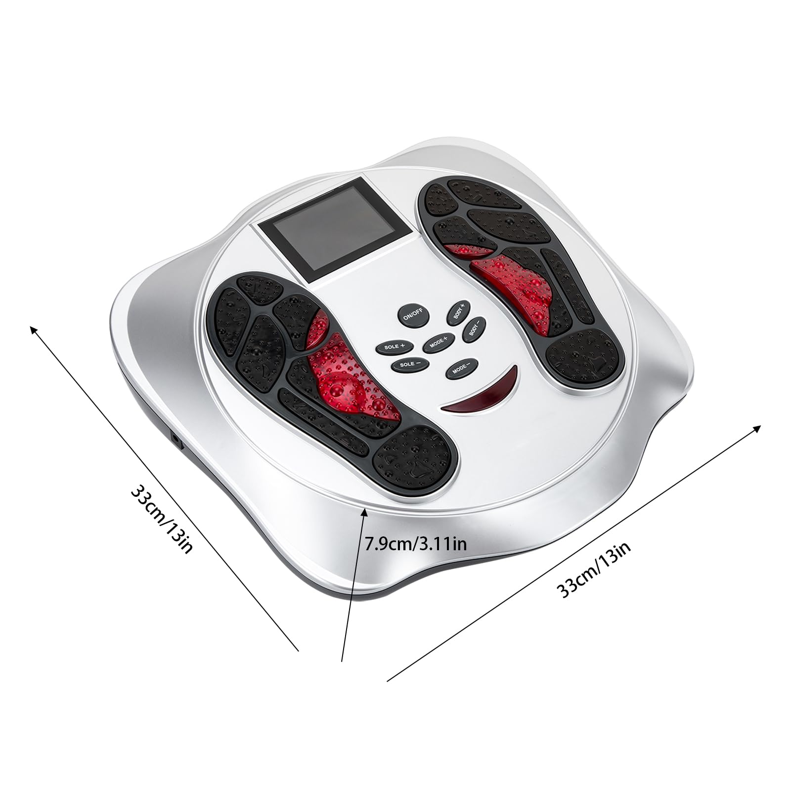 Durchblutungs-Stimulator Beine, Rotlichtbestrahlung Durchblutungsstimulator, 99 Stufen der Massageintensität 25 Simulationstechniken Fussmassagegerät, Foot Massager mit 4 Elektrodenblatt