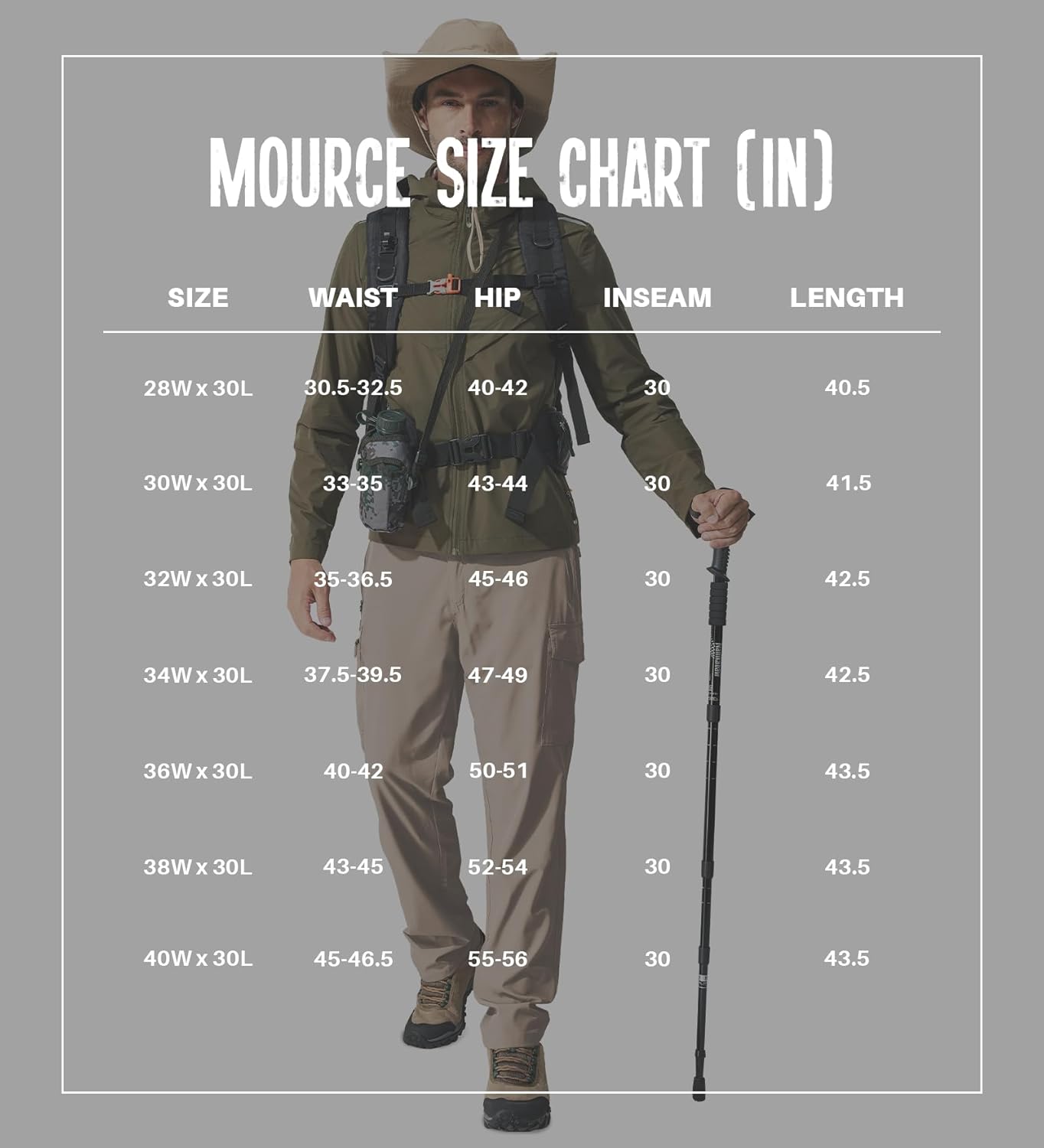 MOURCE Hiking Pants Men Lightweight Quick Dry - Water Resistant Stretch Cargo Travel Pants for Men with 6 Pockets - Image 7