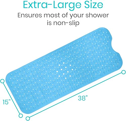Miniatura 6 de Vive Tapete de bañera para suelos de baño y ducha, almohadilla antideslizante de goma con succión para bañera, baño, ancianos, niños, respetuosa con