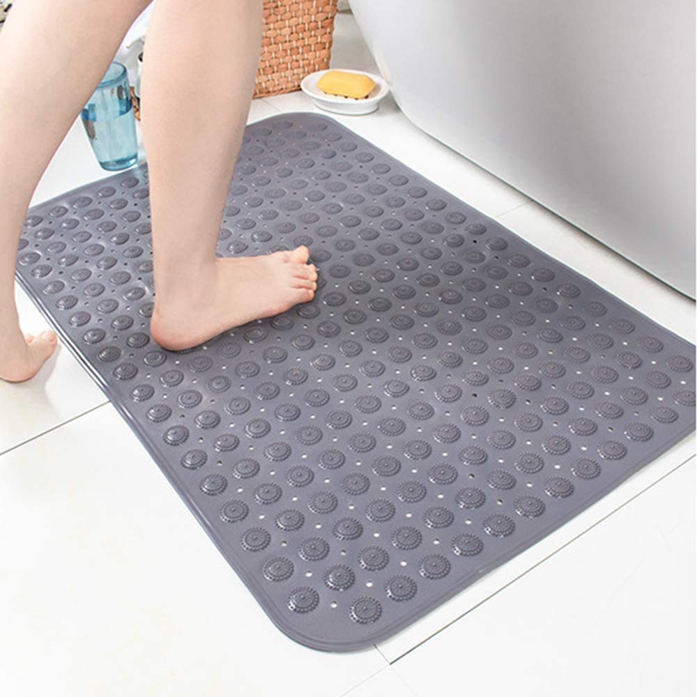 store Naidev Bathroom Shower Mat, 32" x 16" Non Slip Bathtub Mat with Round Massage Point & Suction Cups & Drain Holes for Home Hotel Toilet Floor Tub Mat (Pack 1 Grey)