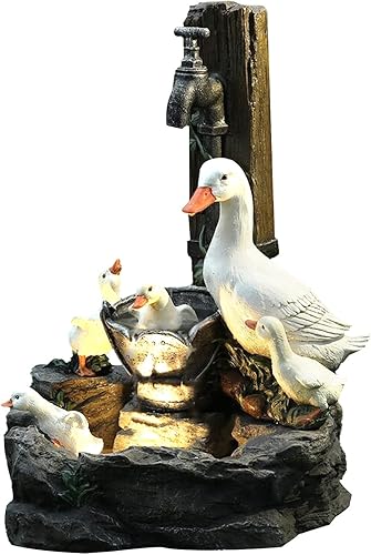 Miniatura 7 de Estatua de patio familiar de patos, bonita escultura de animales de resina y pato, decoración de estatua de jardín de animales, adornos de césped de