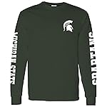 UGP Campus Apparel AL1120 - Michigan State Spartans Double Sleeve Print Long Sleeve T-Shirt - 3X-Large - Forest