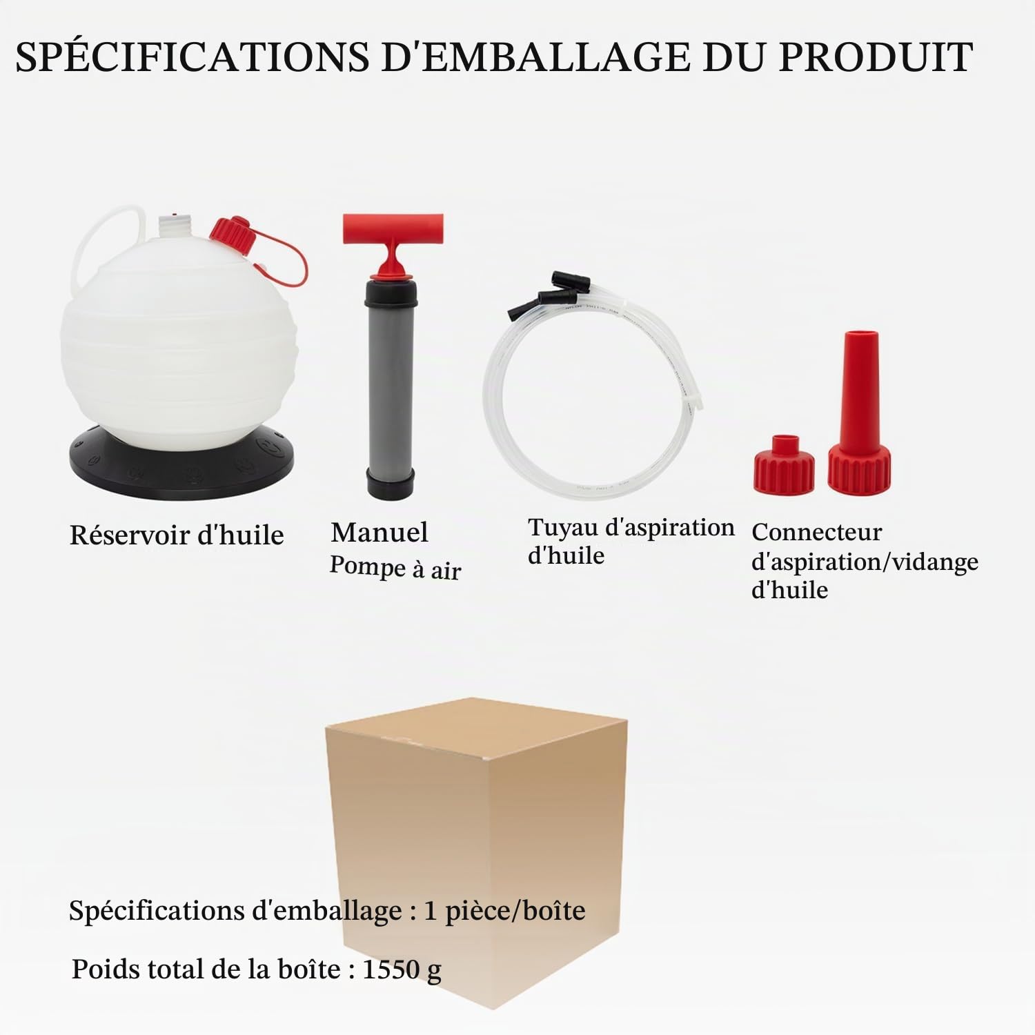 Pompe Vidange Huile Moteur 6L,Seringue a Huile,Équipée d'un Socle Amélioré Et De Quatre Types De Tuyaux,Pompe à Huile Adaptée Aux Voitures,Bateaux,Tondeuses à Gazon Et Autres Équipements