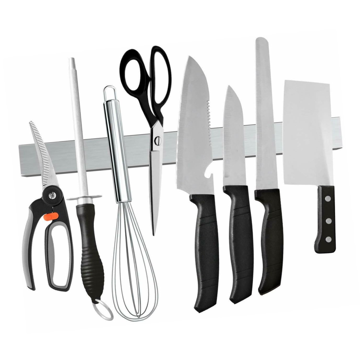 Portacuchillos magnético de cocina de acero inoxidable con soporte pared