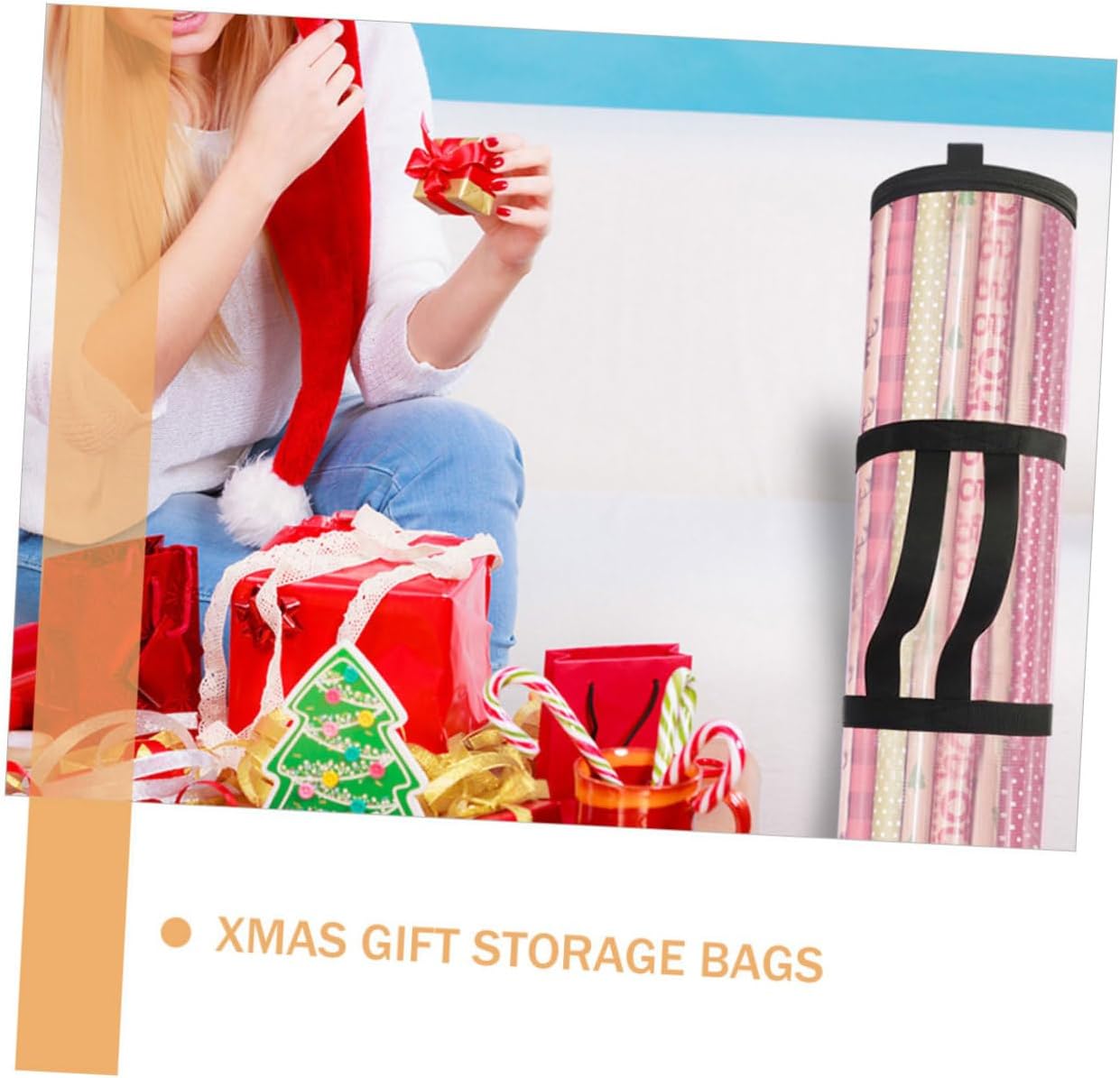 IWOWHERO Xmas Gift Container Reusable Waterproof Plastic Bag for Christmas