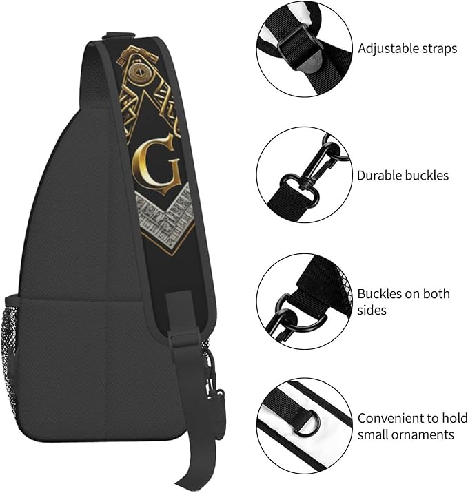 Bolso Bandolera Unisex FYCFSLMY Masonic Ligero Viaje miniatura 4