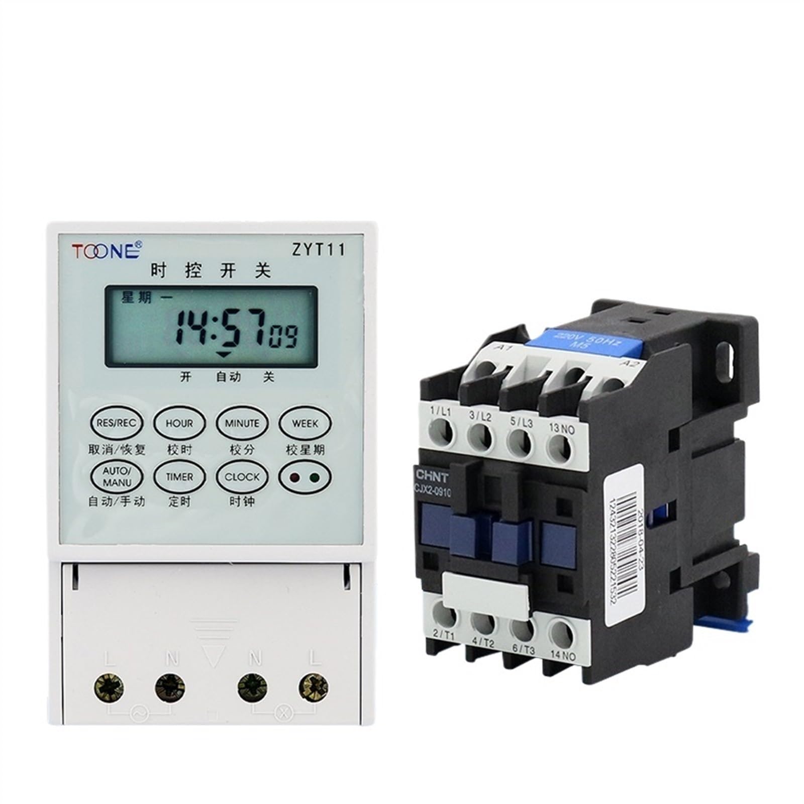Biały przełącznik czasowy 220 V/25 A cyfrowy tygodniowy zegar ze stycznikami 1/3 kroki wyświetlacz LCD 1 min~168 h montaż na szynie DIN Blackout(Timer 9511 licznik)
