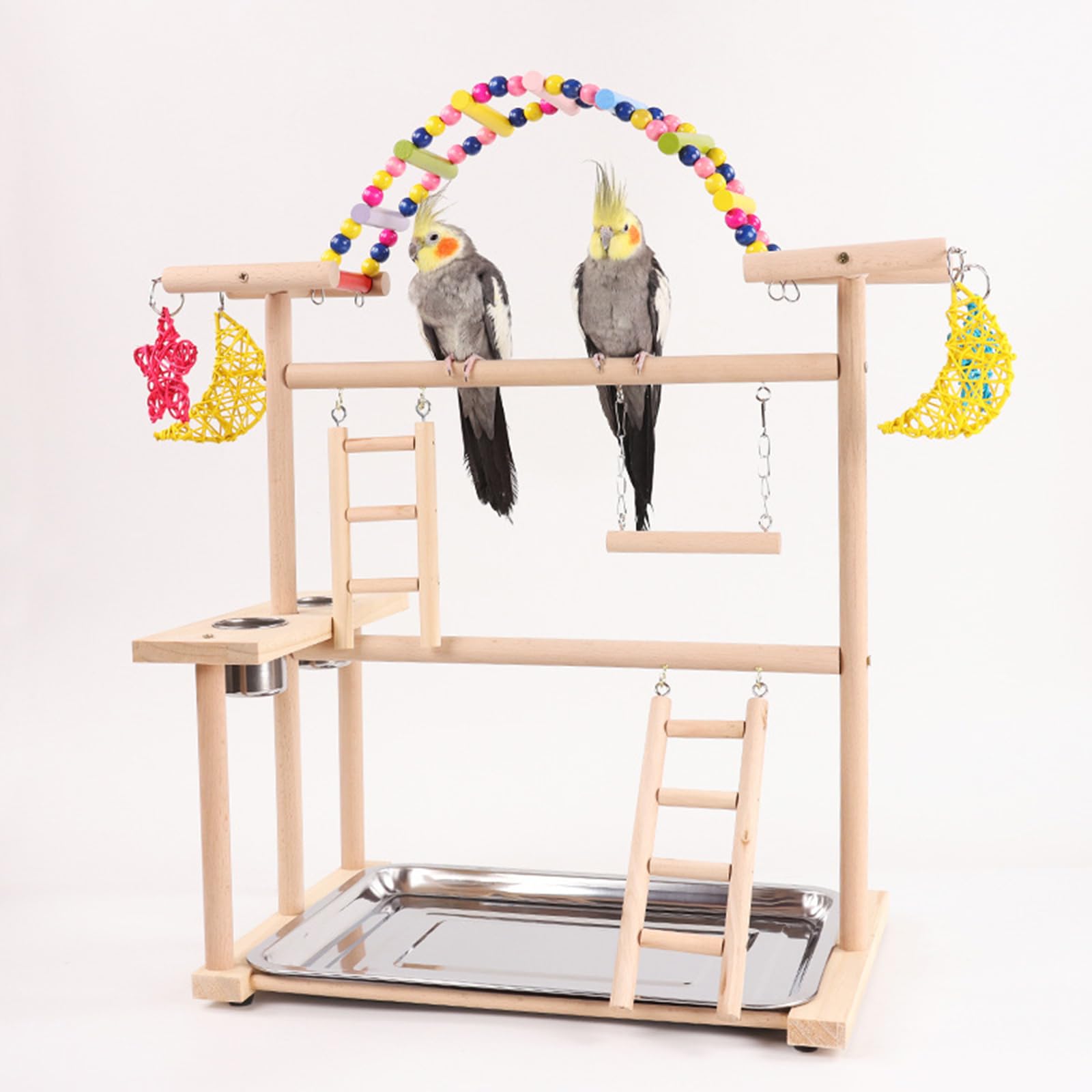 Parrocchetti in legno per pappagalli, set di giochi per pappagalli, parrocchetti giocattolo per piccoli uccelli