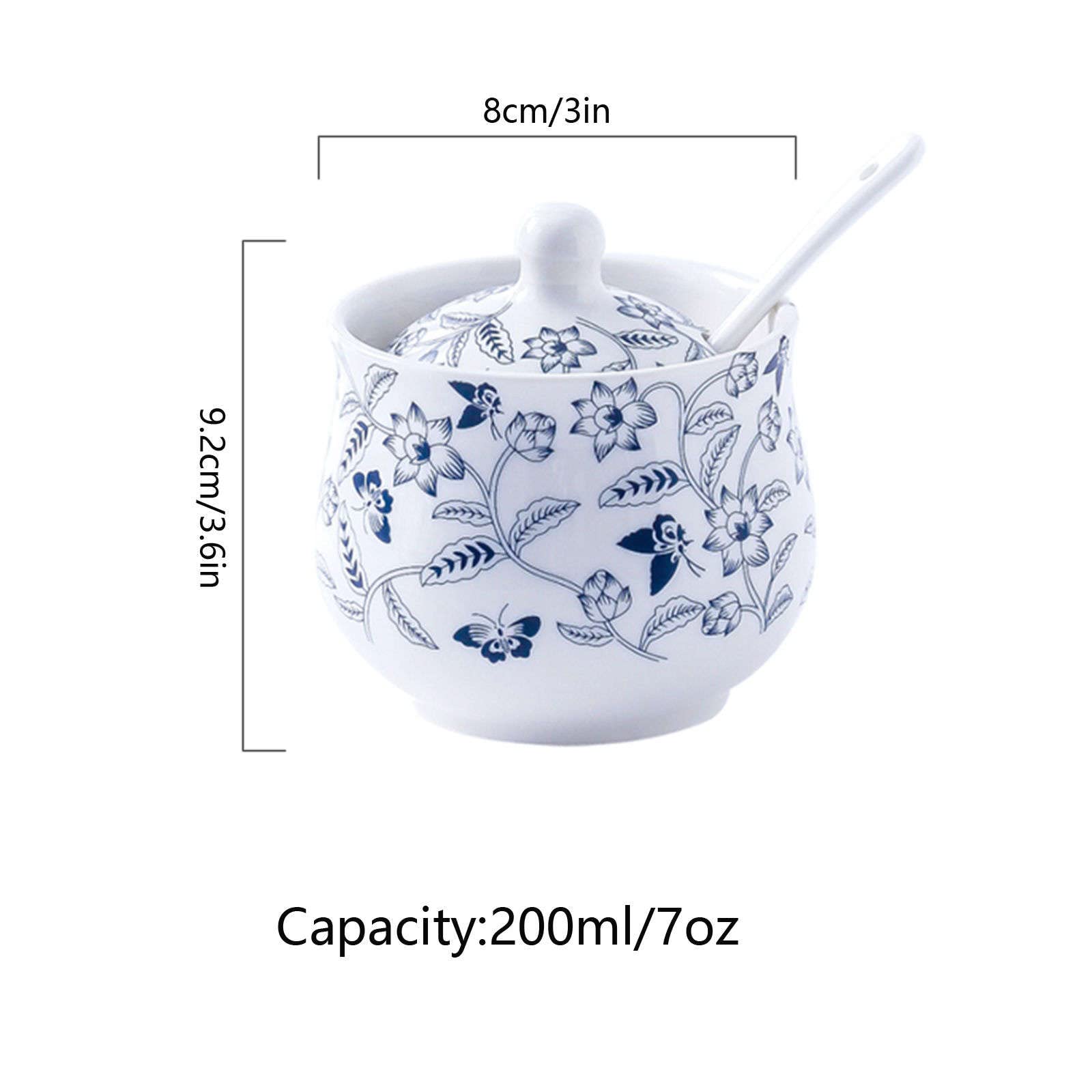 Sucrier avec couvercle et cuillère, boîte d'assaisonnement for pot à sucre, pot à sucre, pot à sucre, pot à épices for récipient à sucre - Blanc 3 pots à épices de cuisine de 200 ml ( Color : White 1